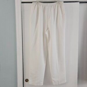 Alfred Dunner White Pants 16 Pull On Elastic Waist Dress Pants